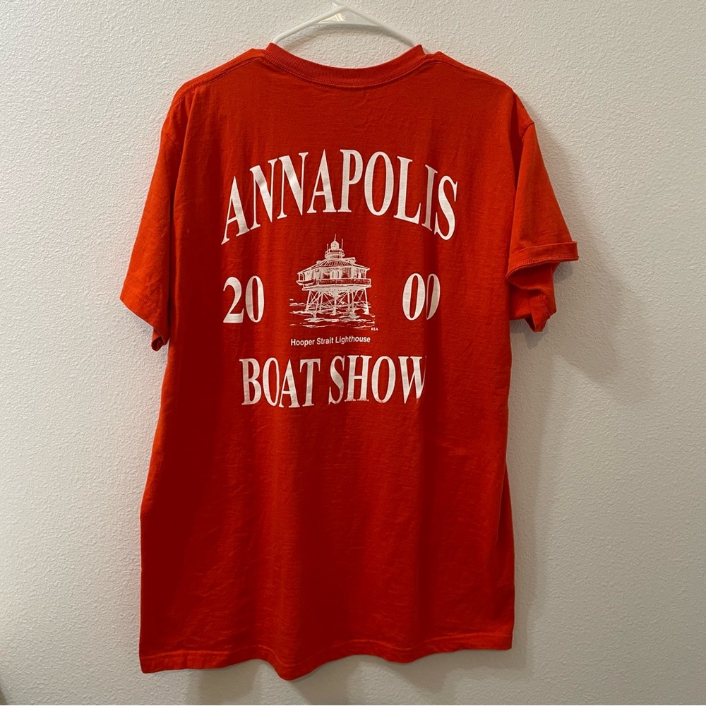 Annapolis boat show 2000 fleet reserve club shirt orange xl vintage